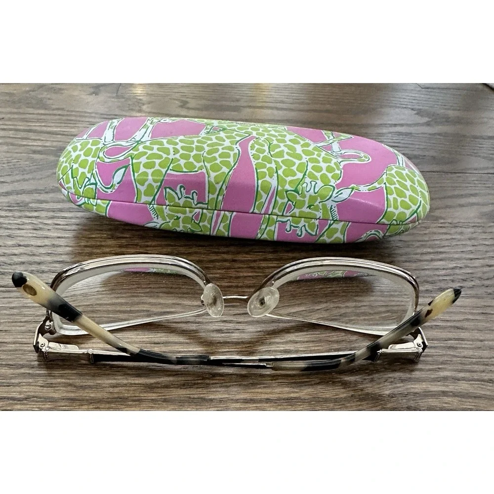Lilly Pulitzer Chrissy Eyeglasses Black Flex 52-15-135 with Giraffe Case